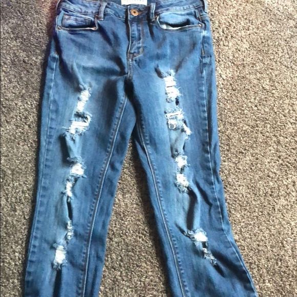 Bullhead Distressed Denim Sz 7 high rise skinny - Picture 3 of 9